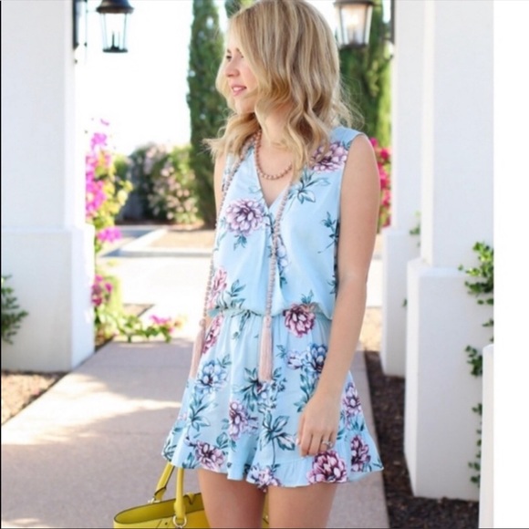 Show Me Your MuMu Pants - Show Me Your Mumu riri romper, lt blue floral, Med